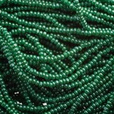 13/0 Charlotte Cut Preciosa (Czech) Bead Opaque Green Luster Strung